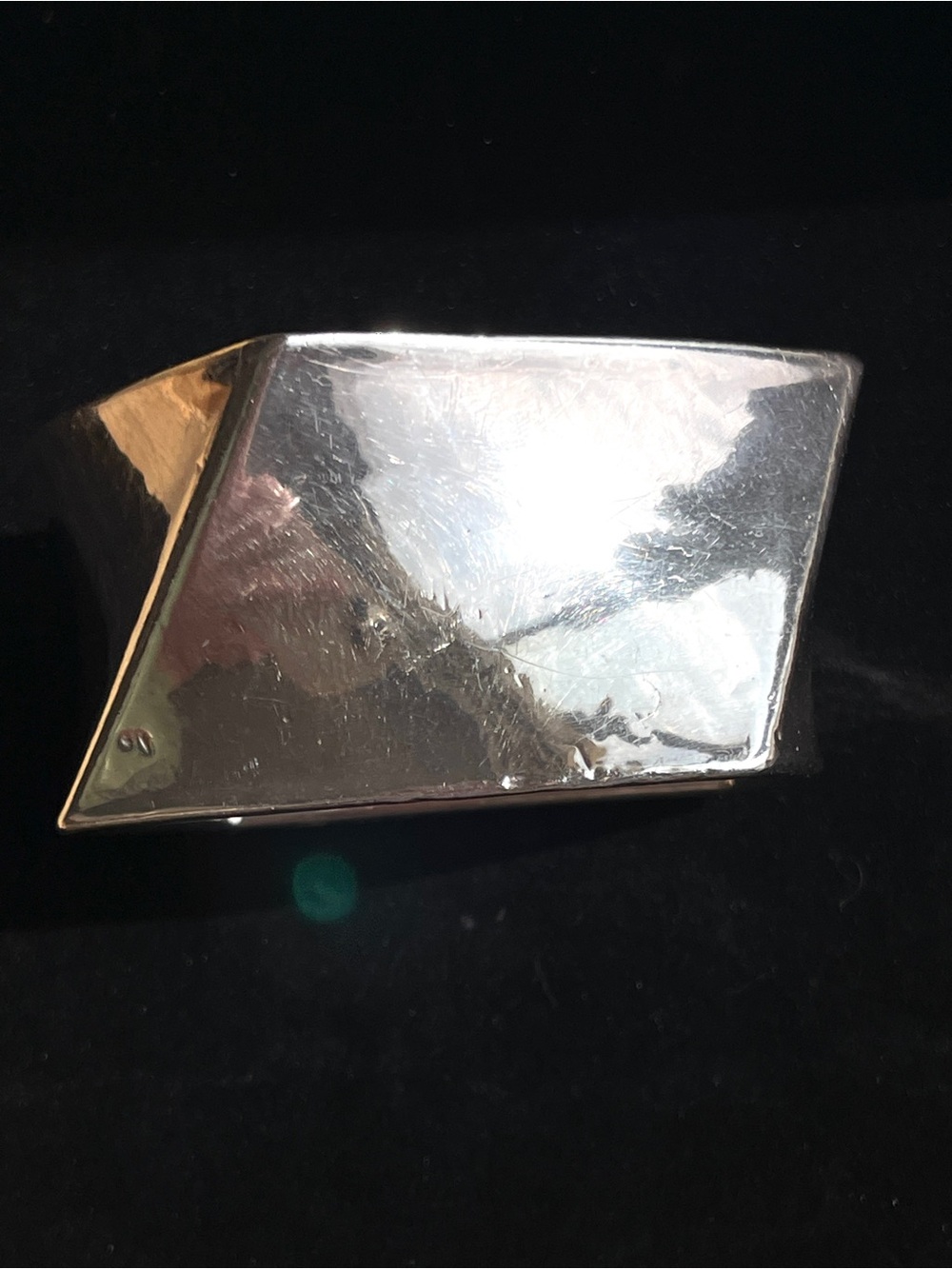 SOLD Handmade Twisted Geometric Square Sterling Silver 925 Bracelet 56.1g 8” - Picture 2 of 9